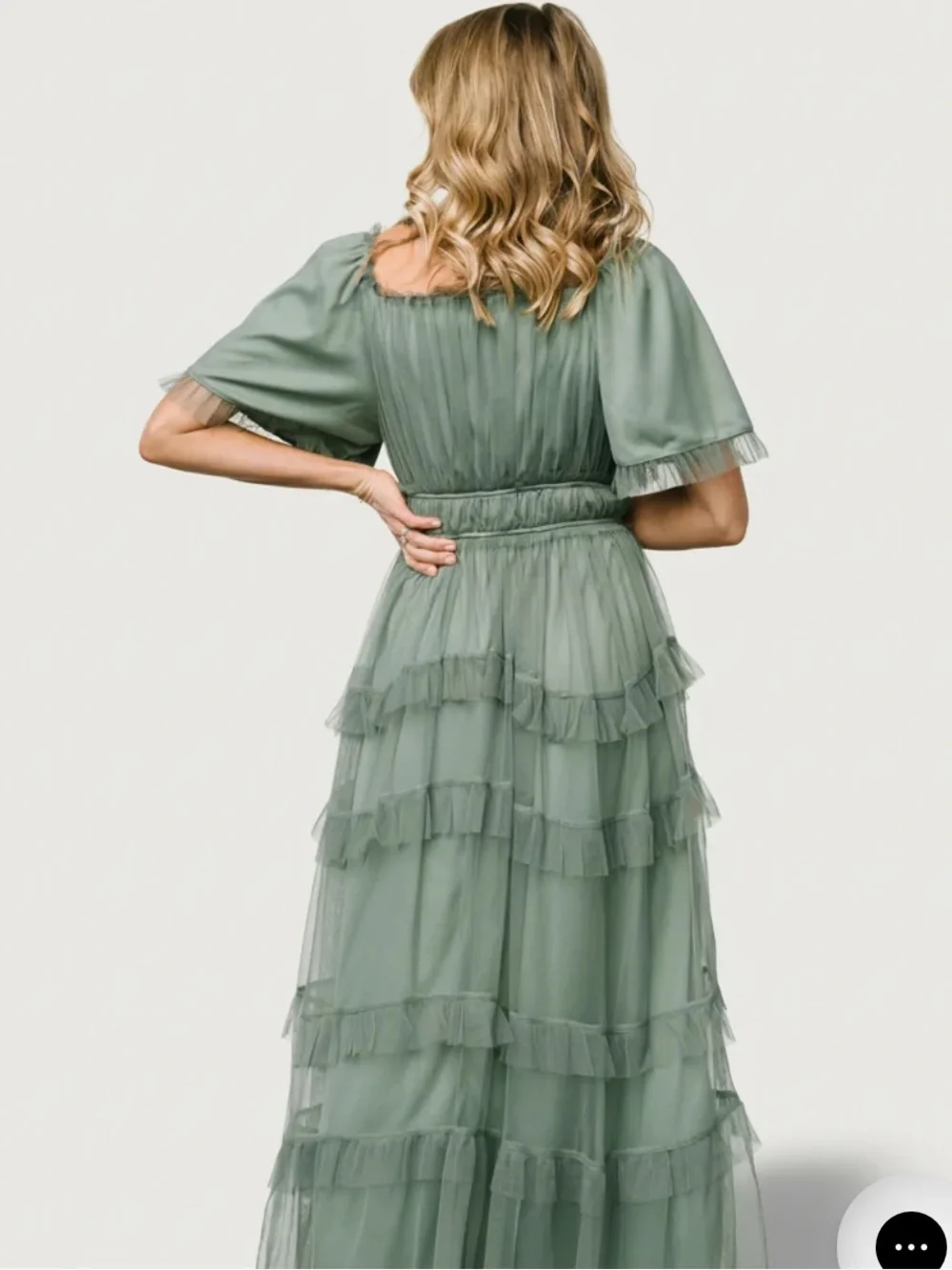 Baltic Born Sage Green Ruffle Tiered Maxi Dress